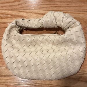 Urban Expression Chic Cream Woven Shoulder Bag New